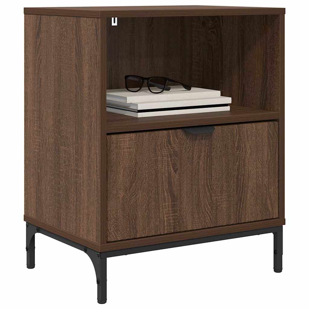 vidaXL Nachtkastjes met lade 2 pcs bruin eikenkleur 49 x 36 x 61 cm