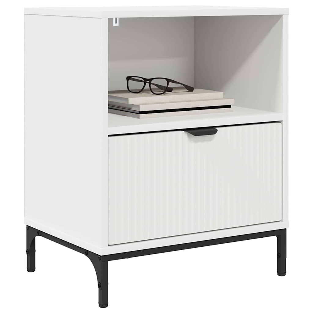 vidaXL Nachtkastjes met lade 2 pcs Wit 49 x 36 x 61 cm Bewerkt hout