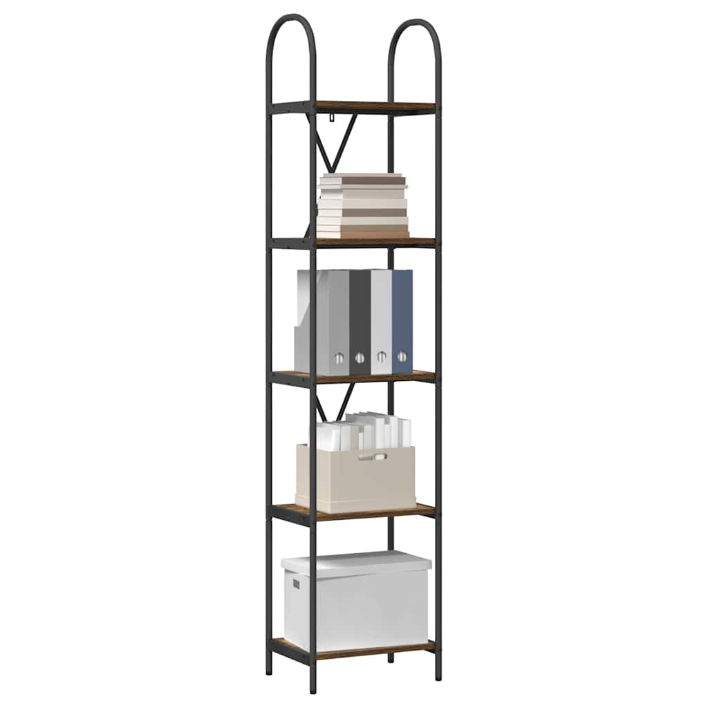 vidaXL Boekenkast Gerookt eiken 40 x 30 x 183 cm Bewerkt hout