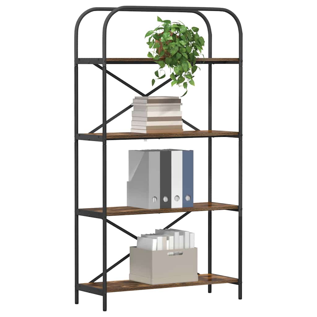 vidaXL Boekenkast Gerookt eiken 80 x 30 x 146 cm Bewerkt hout