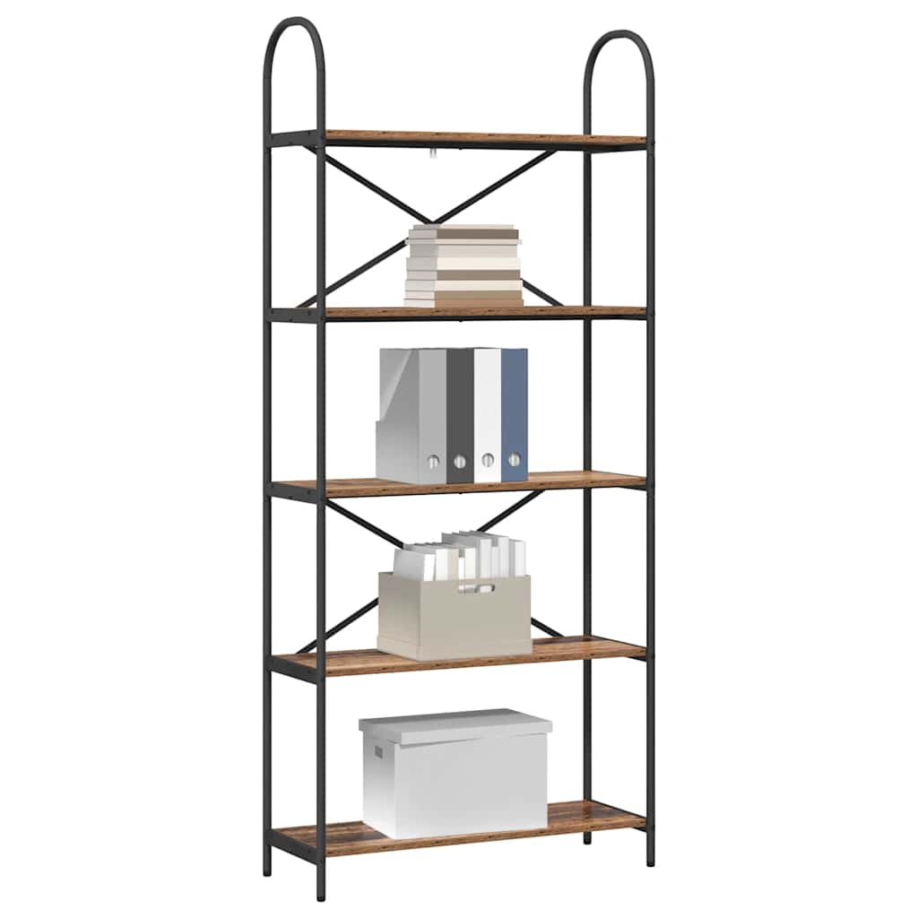 vidaXL Boekenkast Oud hout 80 x 30 x 183 cm Bewerkt hout