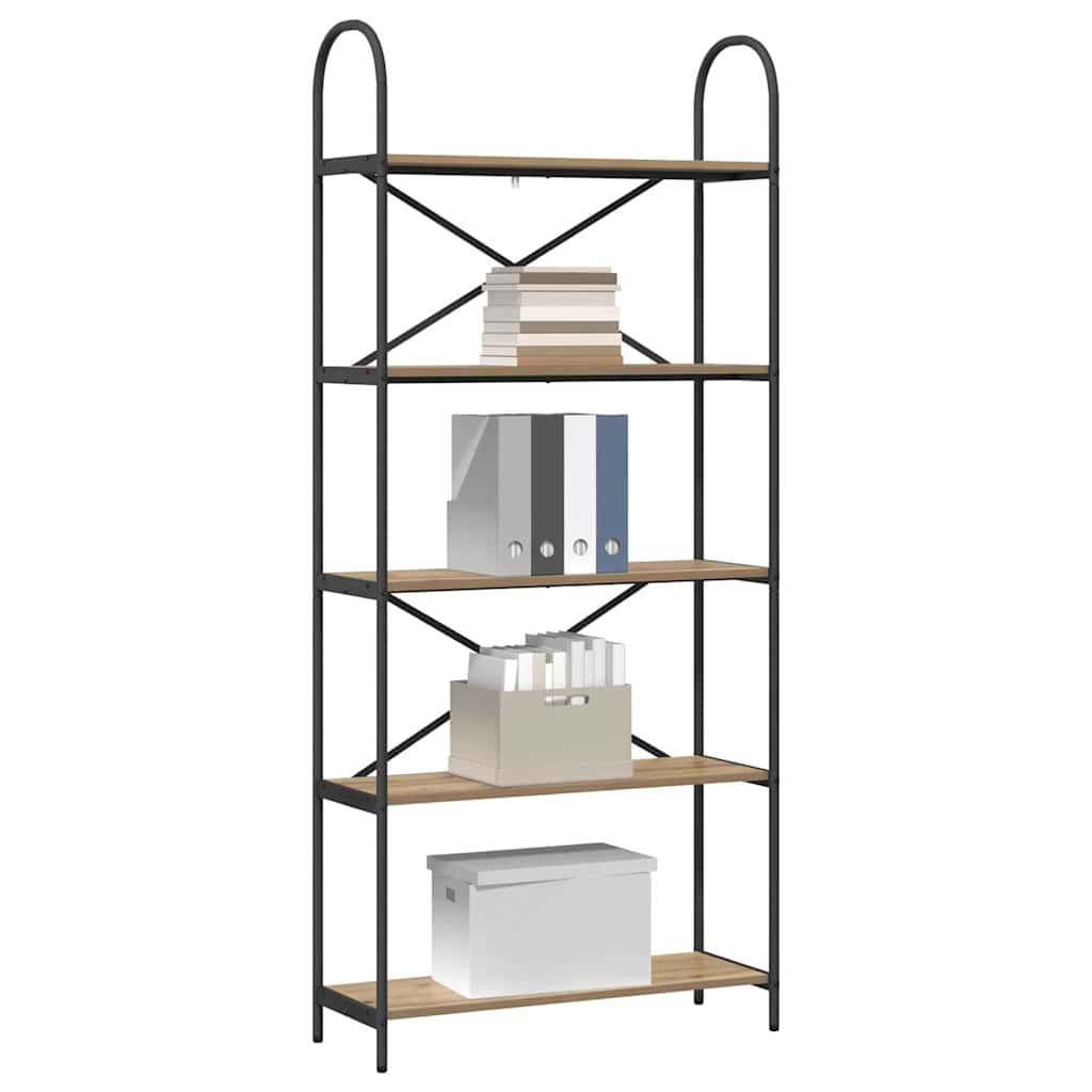 vidaXL Boekenkast artisanaal eikenkleurig 80 x 30 x 183 cm