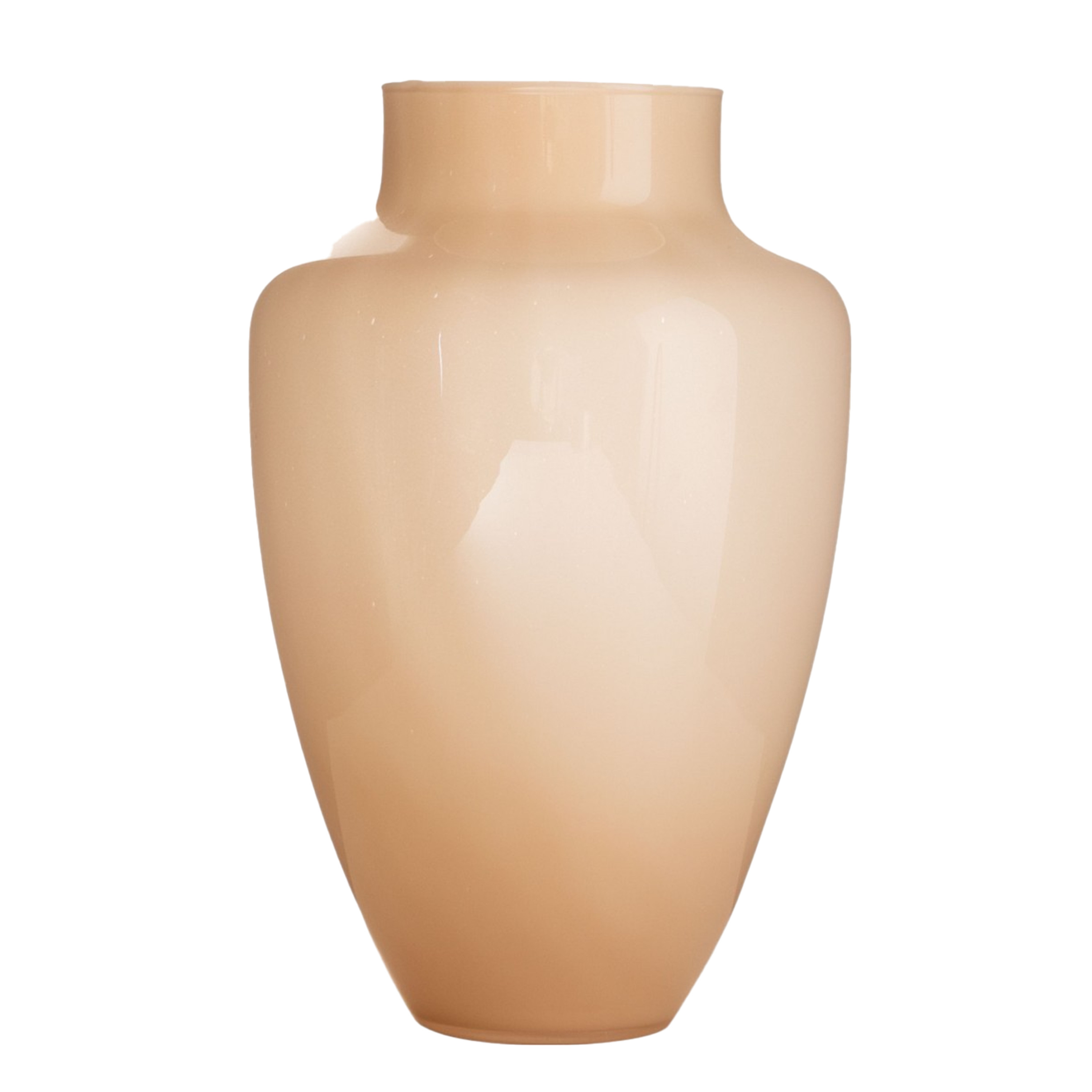 Hakbijl Glass Bloemenvaas Olaf - Beige/geel - glas - D24 x H37 cm- decoratie -