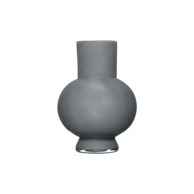 Hakbijl Glass Bloemenvaas Deborah - Donker Grijs- glas - D31 x H39 cm℃ -