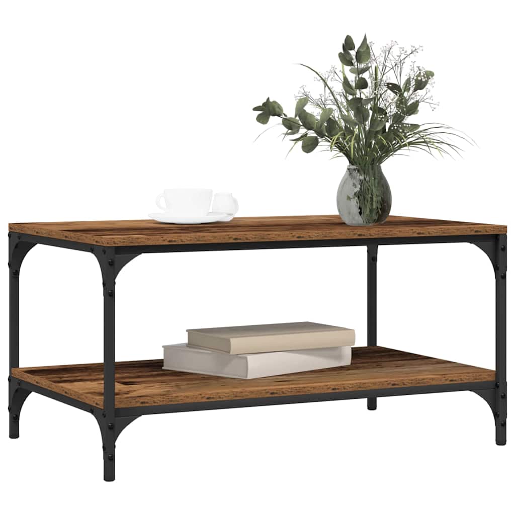 vidaXL Salontafel Oud hout 80 x 50 x 40 cm Bewerkt hout
