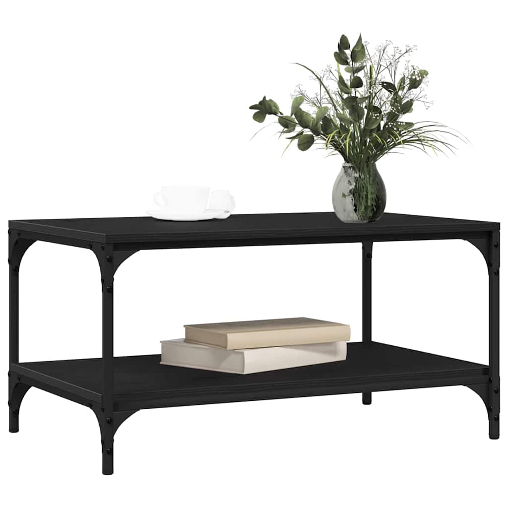 vidaXL Salontafel Zwart eiken 80 x 50 x 40 cm Bewerkt hout