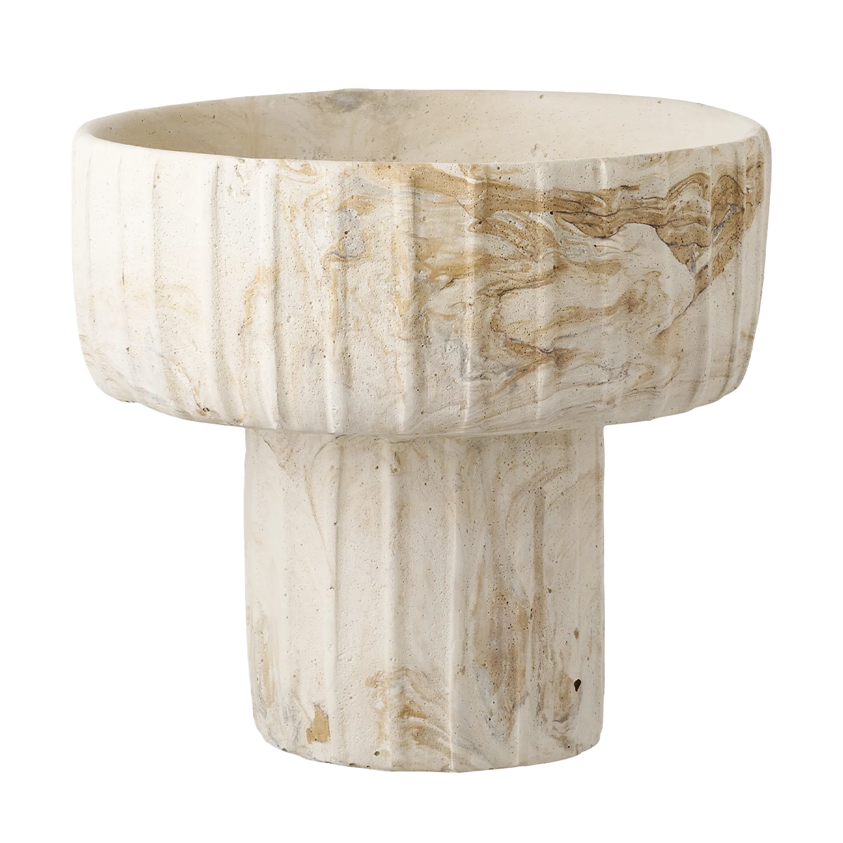 Artichok Hiba cement vaas bruin/beige -  Ø 21 x 19 cm