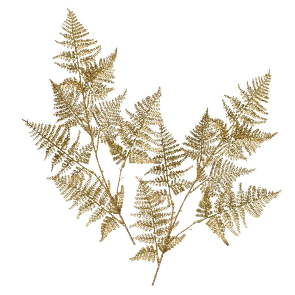 Decoris Kunstplant tak varen - 2x - goud - 87 x cm - kunststof - metallic glans - decoratie -