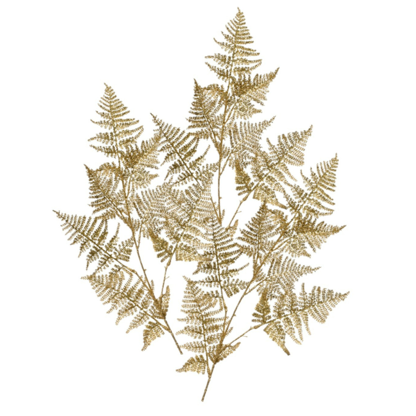 Decoris Kunstplant tak varen - 3x - goud - 87 x cm - kunststof - metallic glans - decoratie -