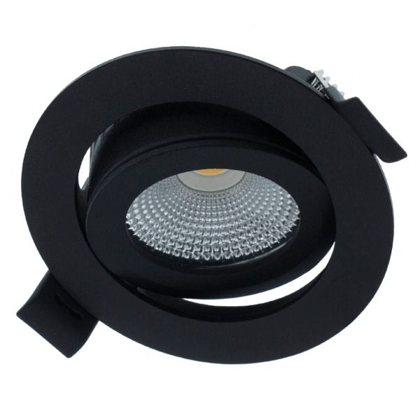 Qualedy LED Inbouwpsort Varda Slimfit 5 Watt - 2700K - Zwart - Dimbaar - IP44