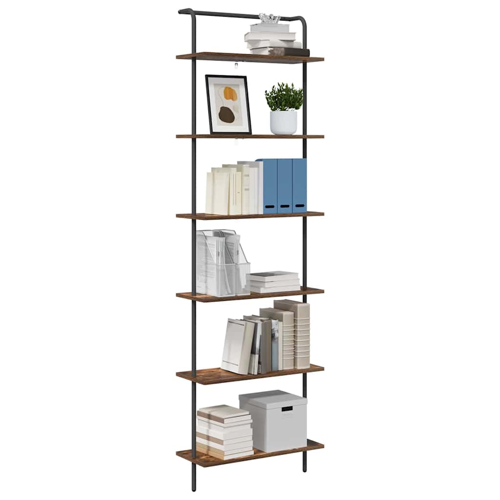 vidaXL Boekenkast Gerookt eiken 60 x 24 x 203 cm Bewerkt hout