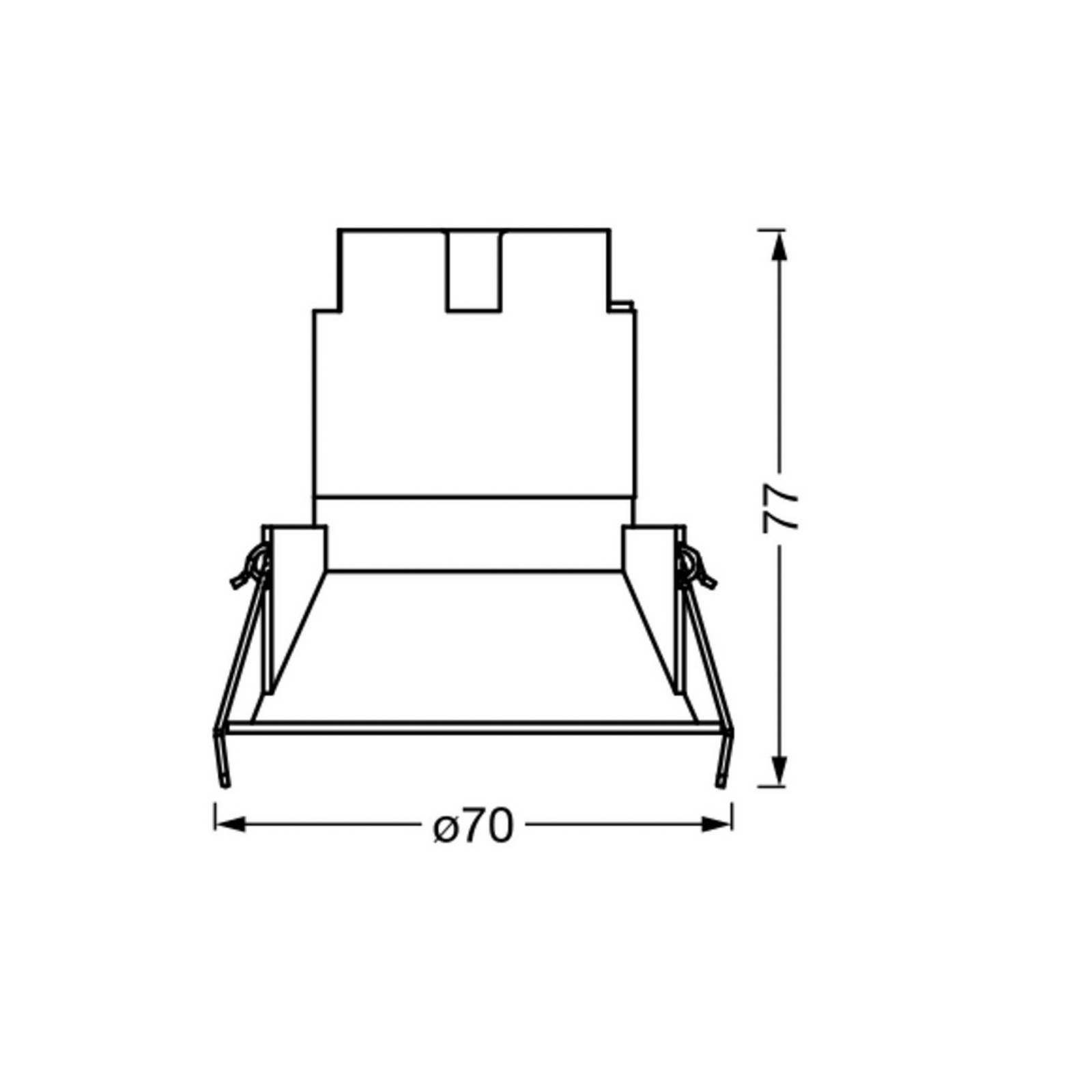 Osram LED inbouwspot TWIST, wit/zilver, 830, Ø 7 cm, metaal