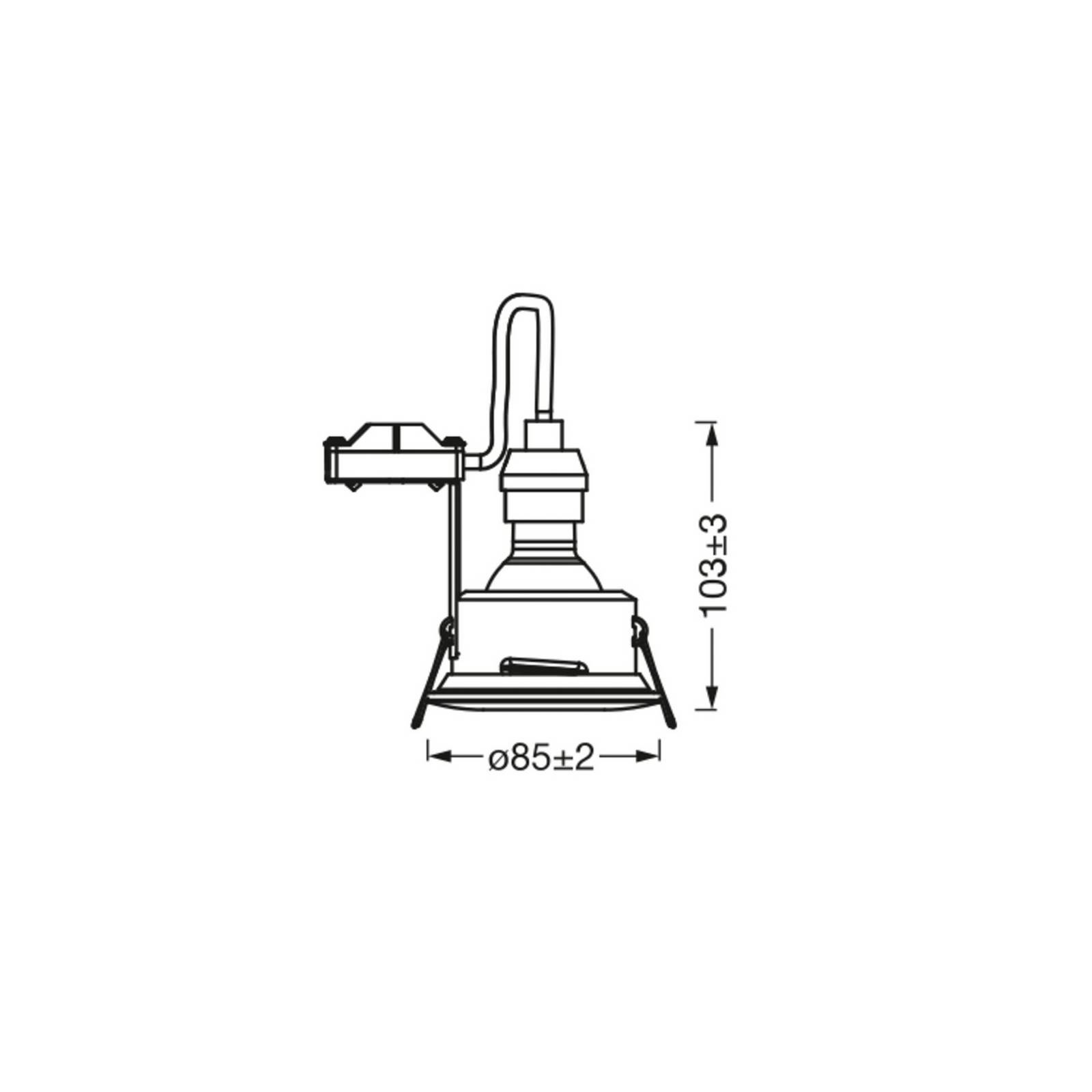 Osram LED-inbouwspot RECESS, wit Ø 9 cm IP65 GU10-LED