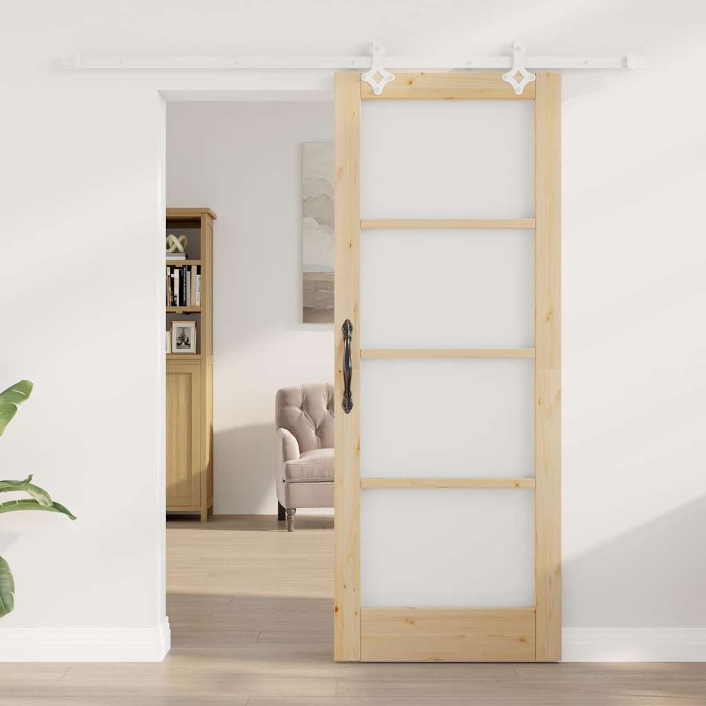 vidaXL Schuifdeur Bruin 78 x 202 cm Hout en metaal
