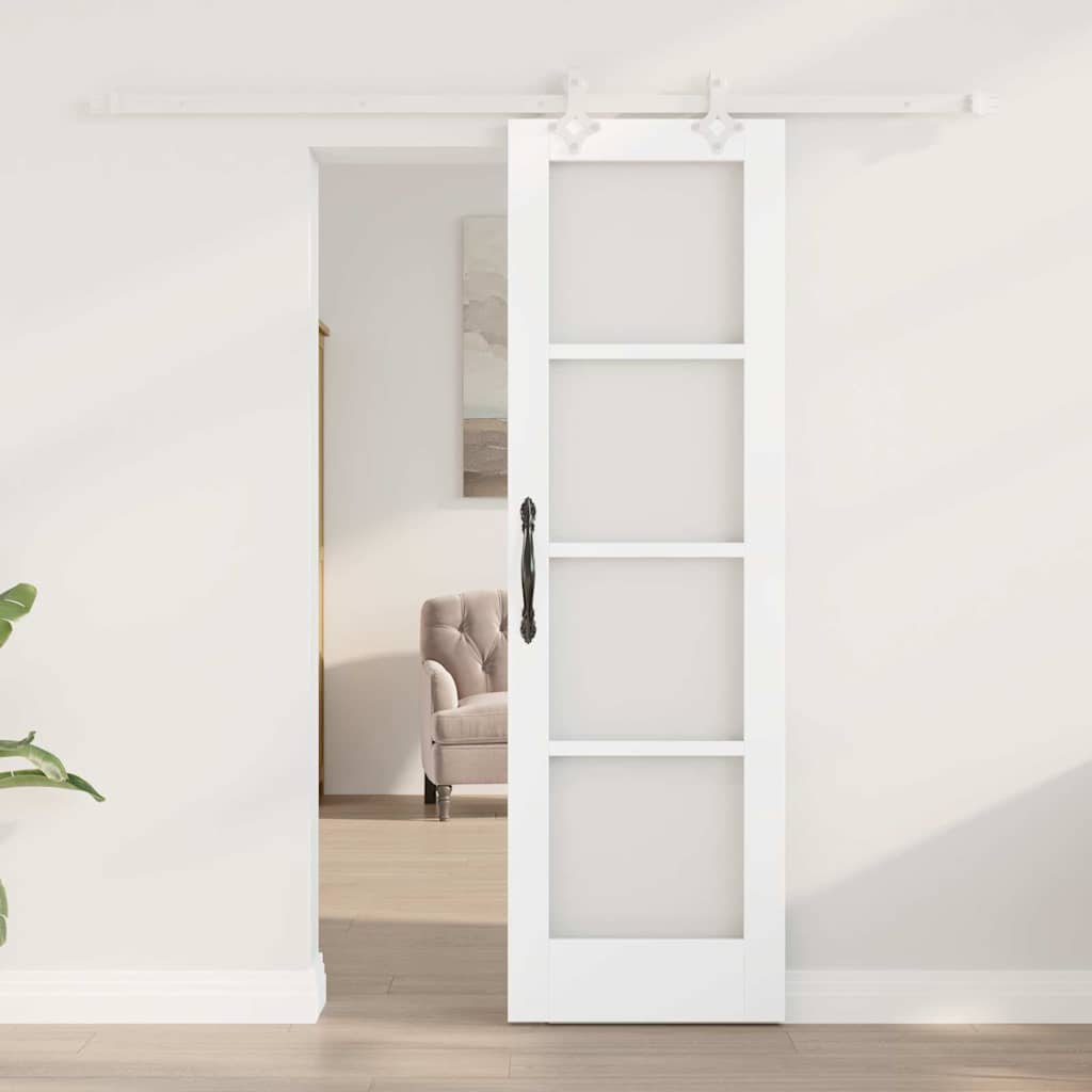vidaXL Schuifdeur Wit 61 x 198,5 cm Hout en metaal
