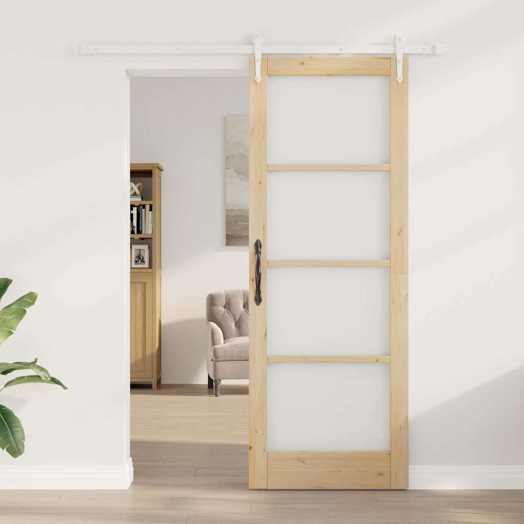 vidaXL Schuifdeur Bruin 78 x 211 cm Hout en metaal