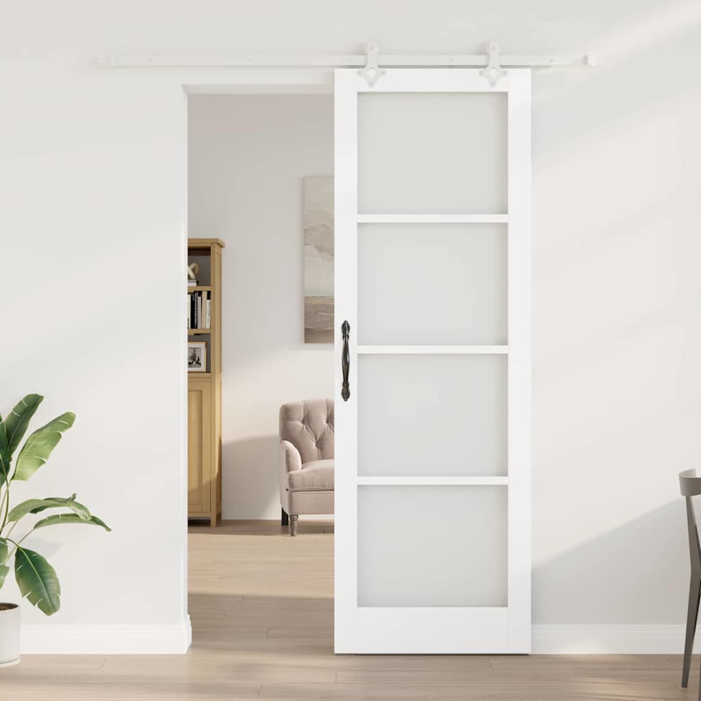 vidaXL Schuifdeur Wit 78 x 232 cm Hout en metaal