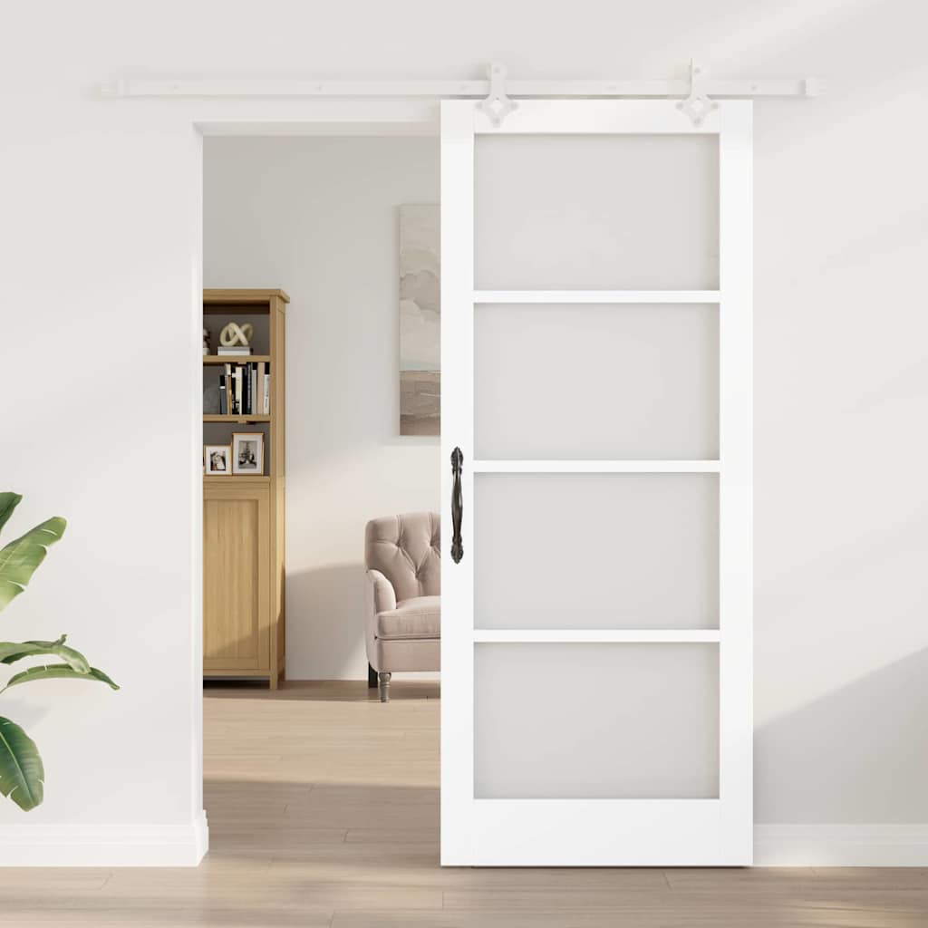 vidaXL Schuifdeur Wit 86 x 211 cm Hout en metaal