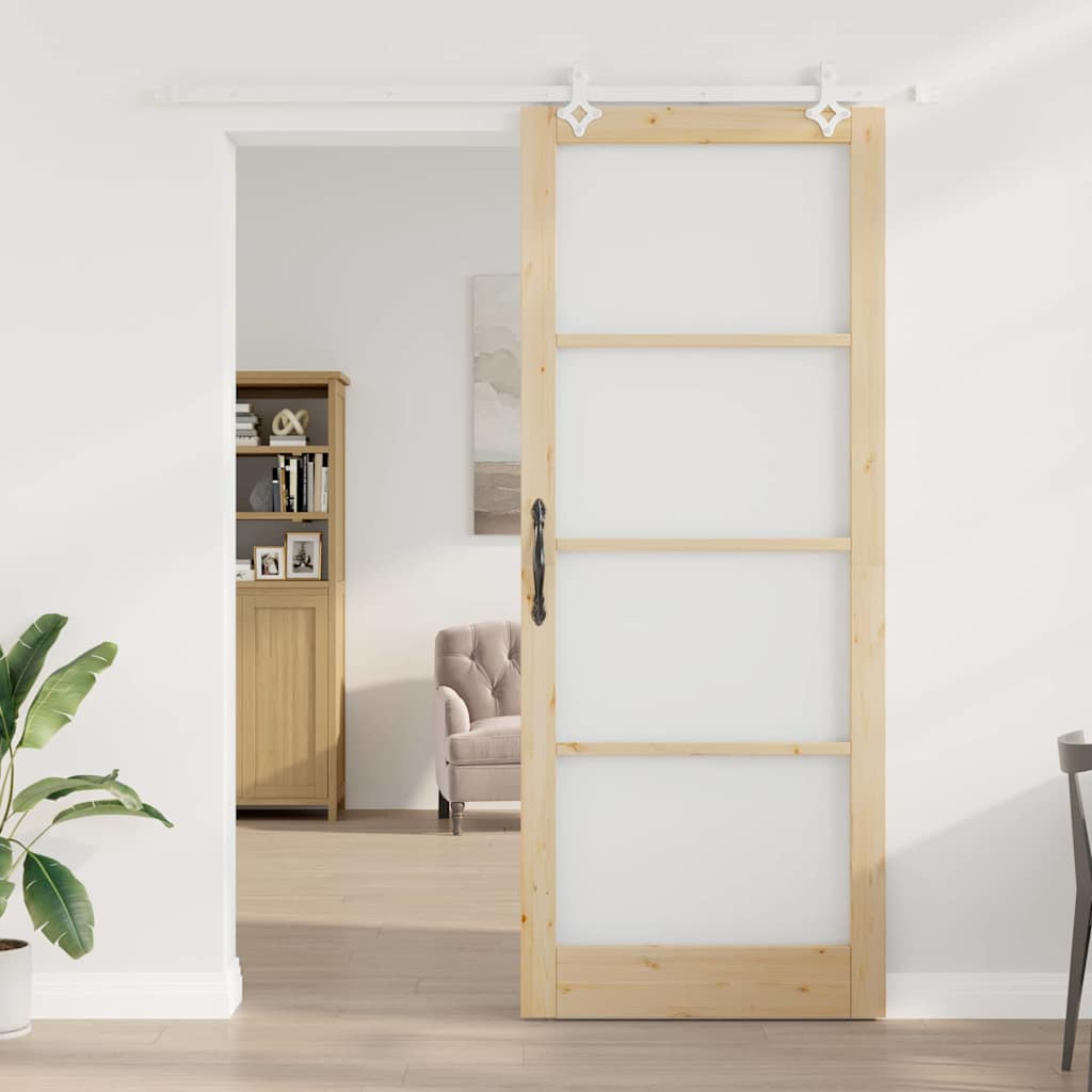 vidaXL Schuifdeur Bruin 93 x 232 cm Hout en metaal
