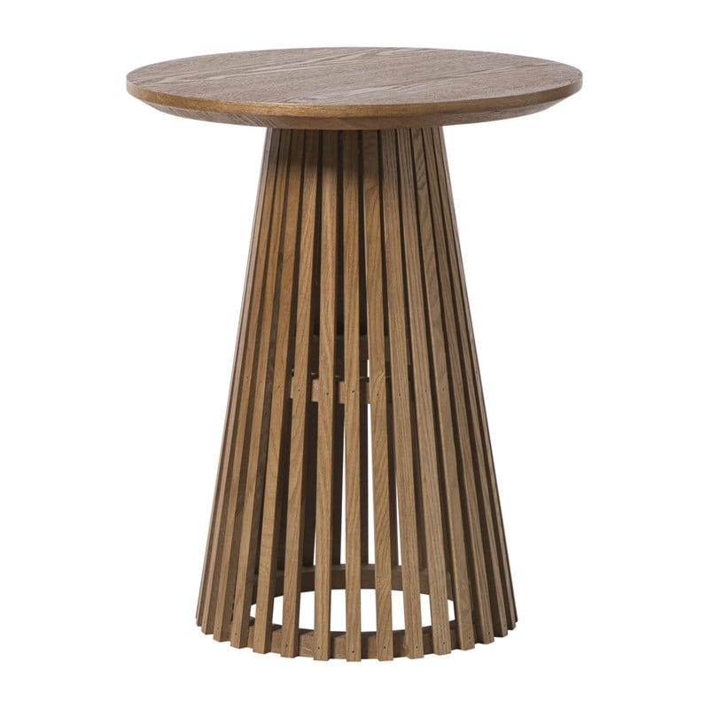 Xenos Bijzettafel Japandi rond - bruin - ø40x50 cm