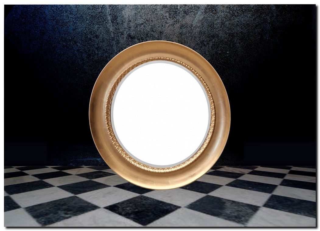 Barokspiegel Made in Italy Ronde spiegel Perla Goud Aanbieding!