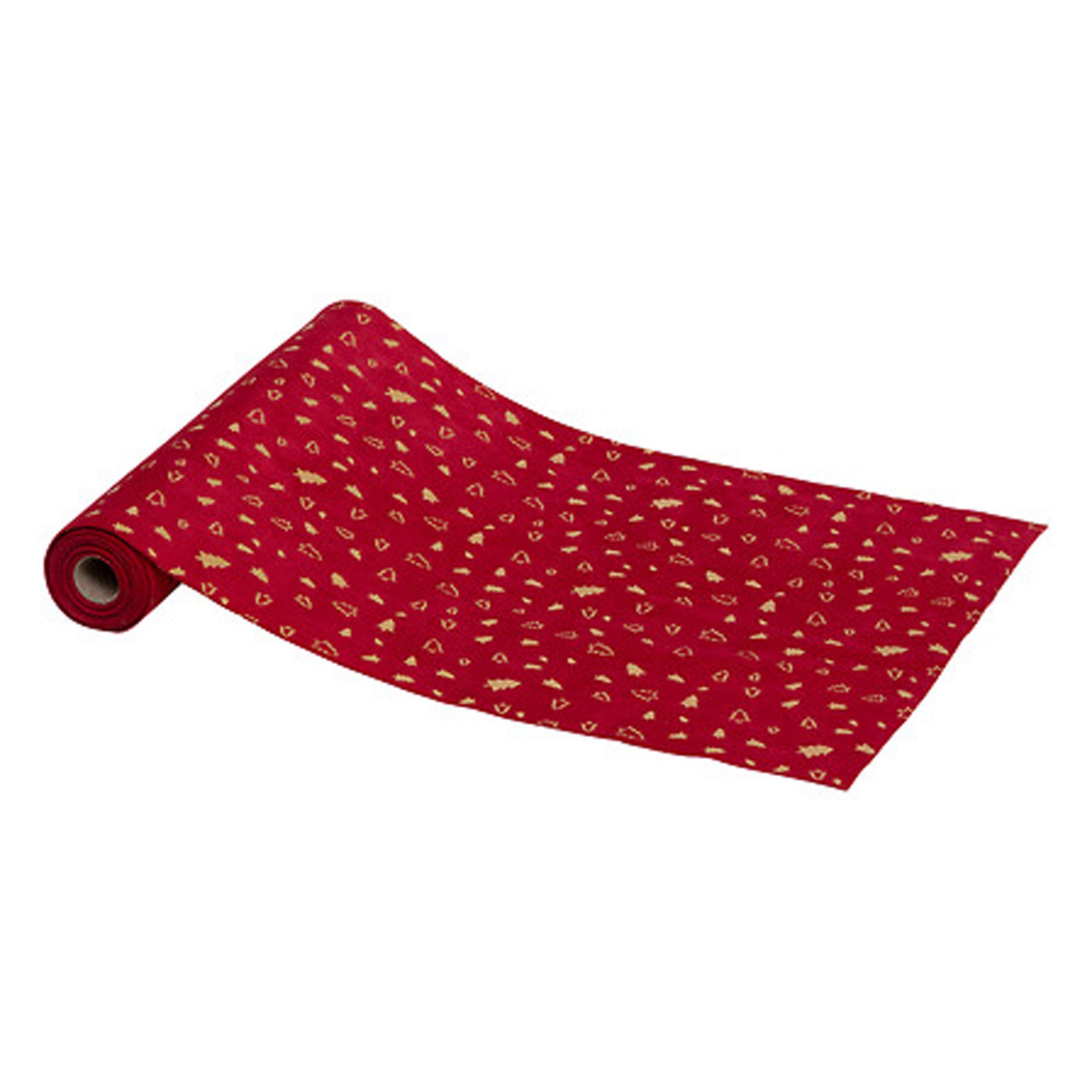 Feeric lights & Christmas Decoratie tafelloper - rood -500 x 28 cm -