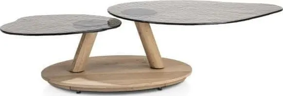 Kiara salontafel draaibaar - 135x58cm - glasblad