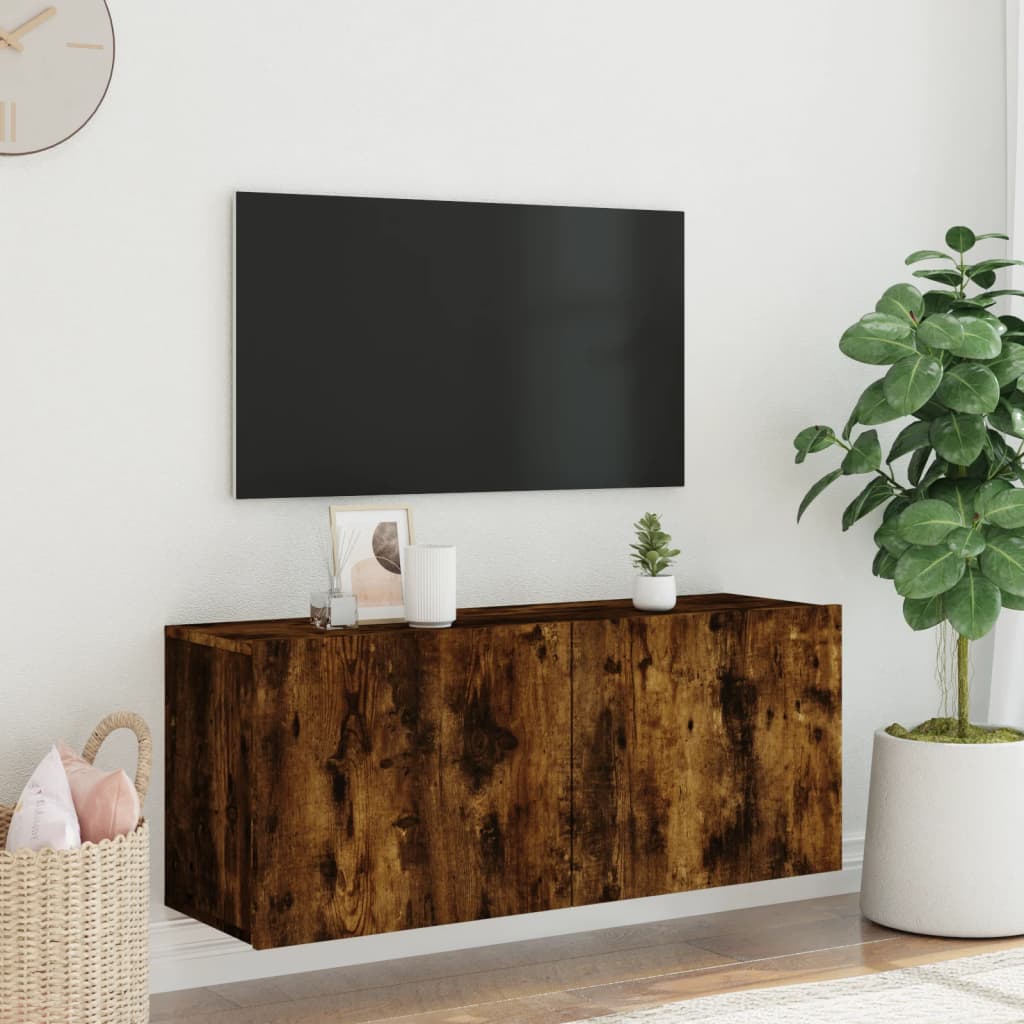 vidaXL Tv-meubel wandgemonteerd 100x30x41 cm gerookt eikenkleurig
