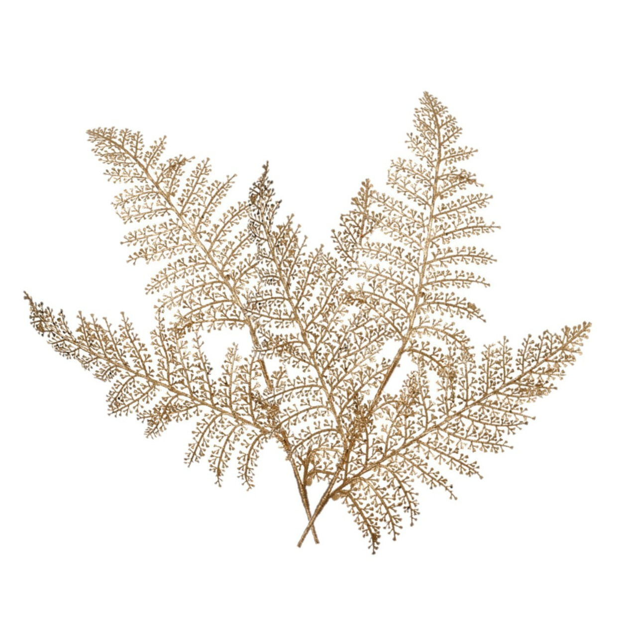 Decoris Kunstplant tak varen - 2x - goud - 80 x 30 cm - kunststof - metallic glans - decoratie -