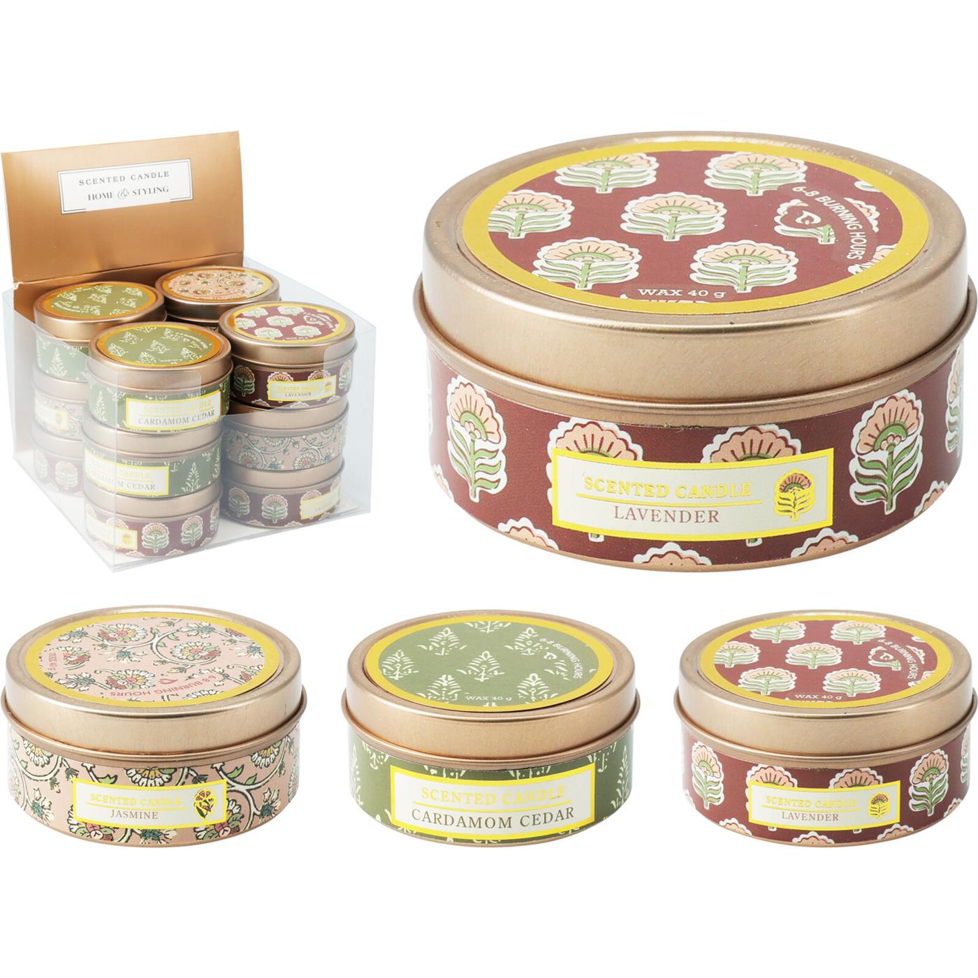 Home & Styling Geurkaars in blik 6x3cm