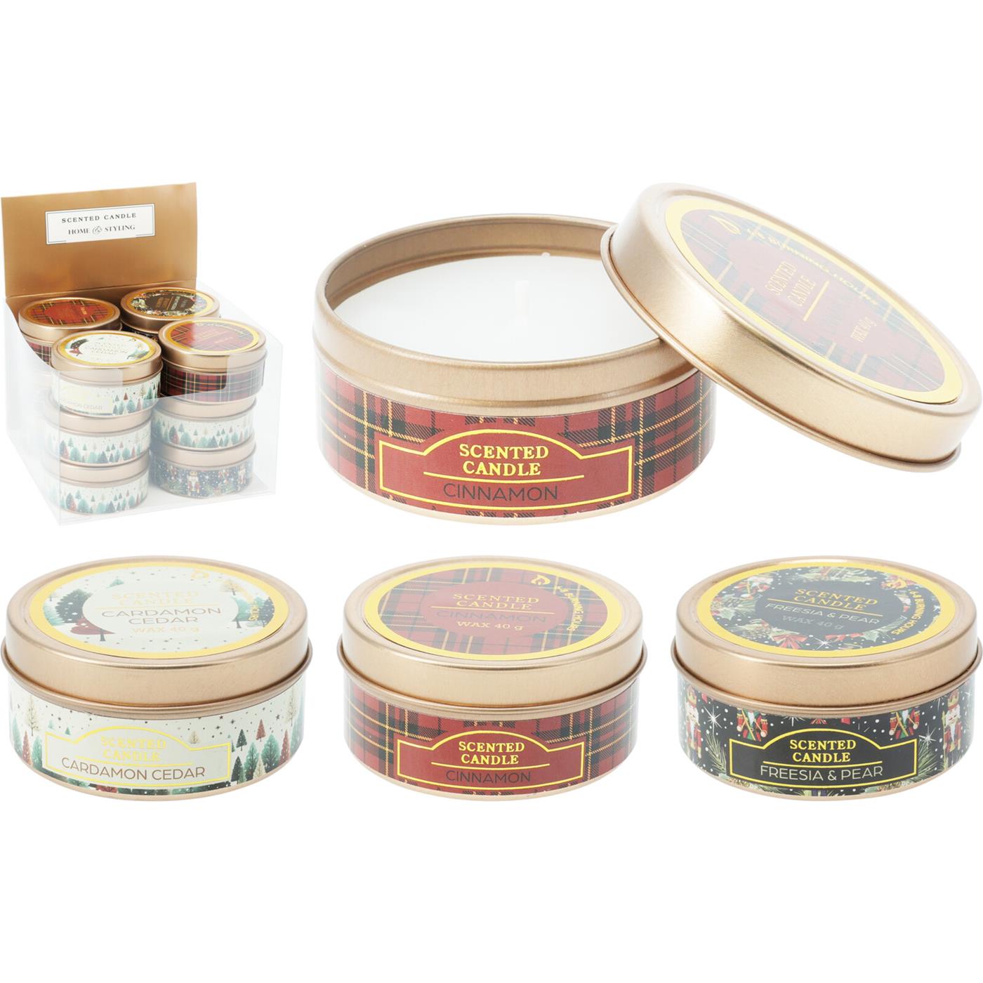 Home & Styling Geurkaars in blik 6x3cm