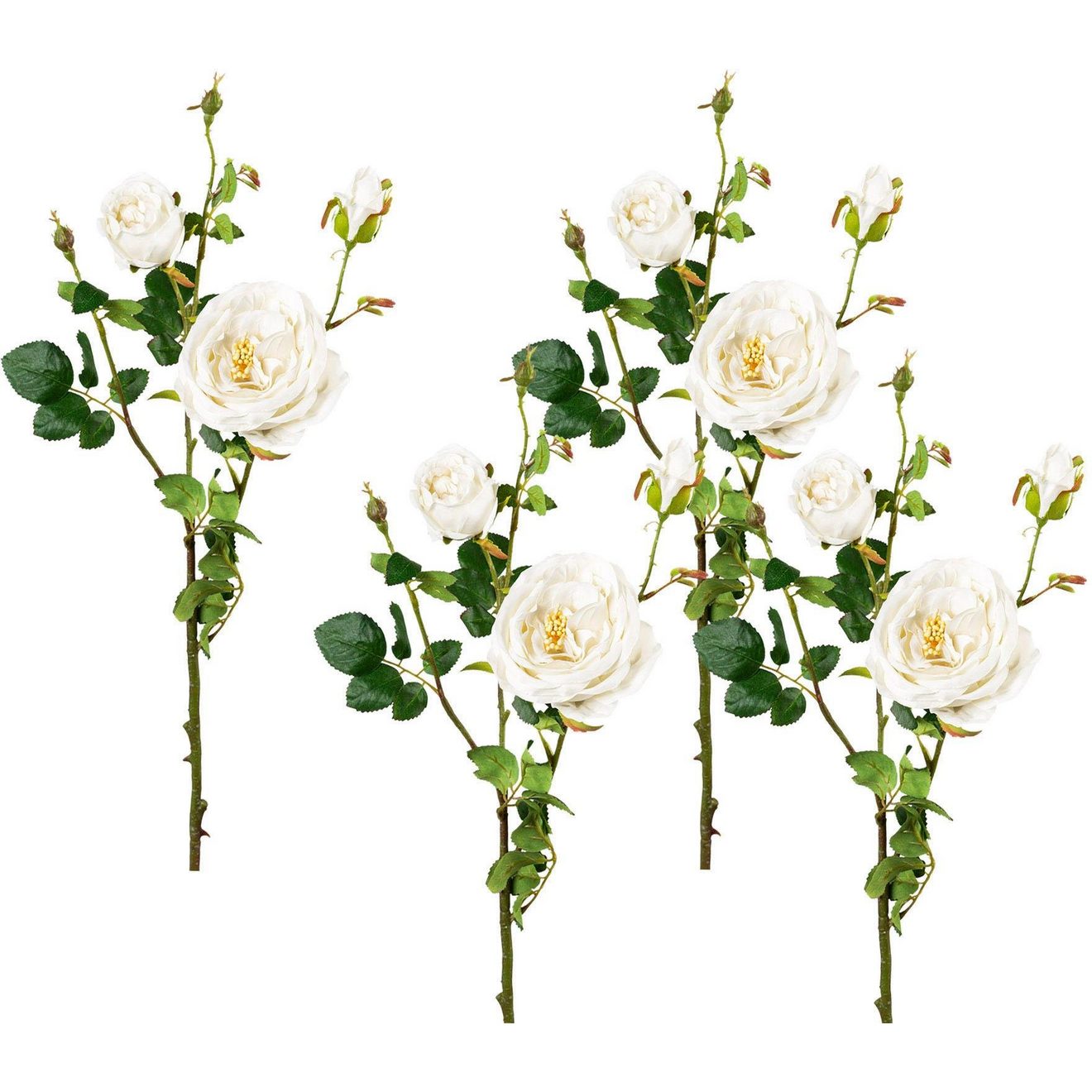Creativ green Kunstbloem set van 4 (4 stuks)