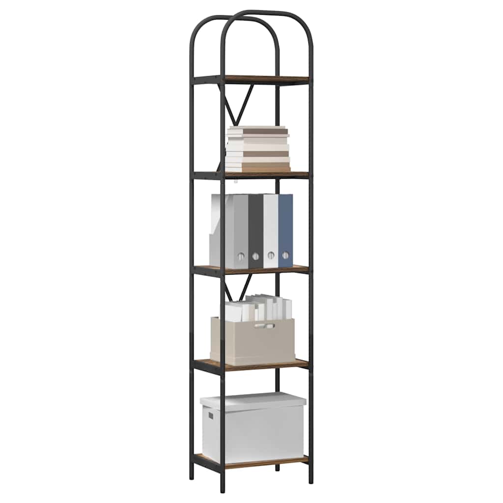 vidaXL Boekenkast Gerookt eiken 40 x 30 x 183 cm Bewerkt hout