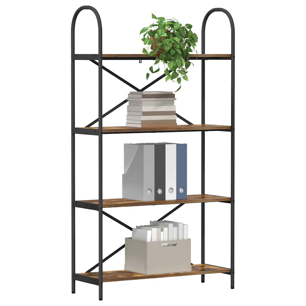 vidaXL Boekenkast Gerookt eiken 80 x 30 x 146 cm Bewerkt hout