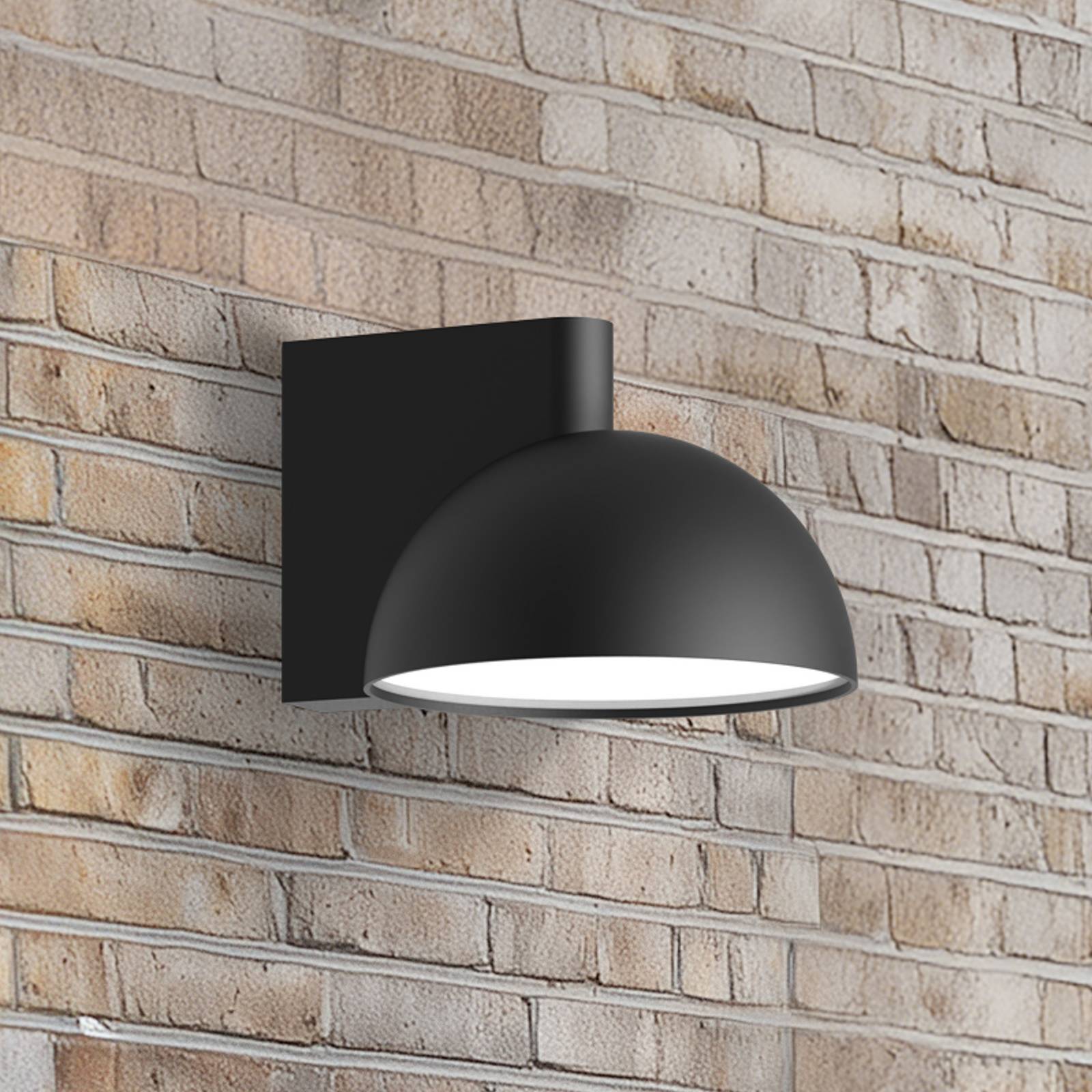 LUCANDE LED buiten wandlamp KIRI, metaal, zwart mat, IP44