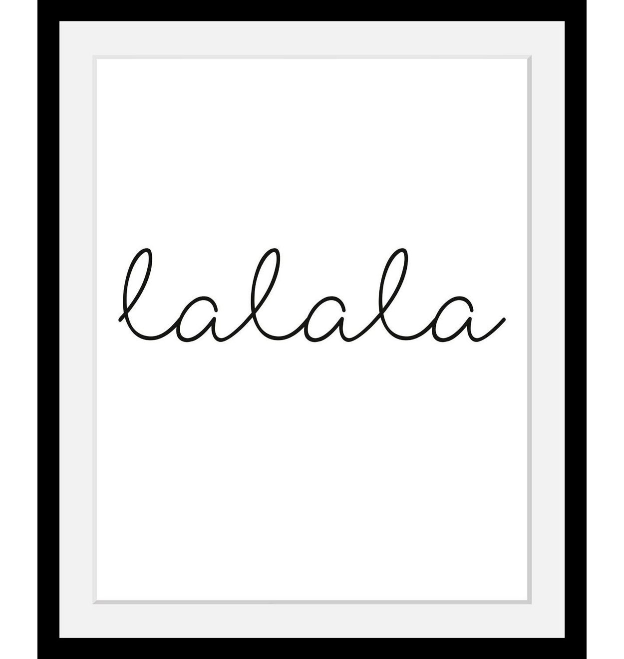 Queence Wanddecoratie Lalala HD premium posterdruk incl. houten lijst