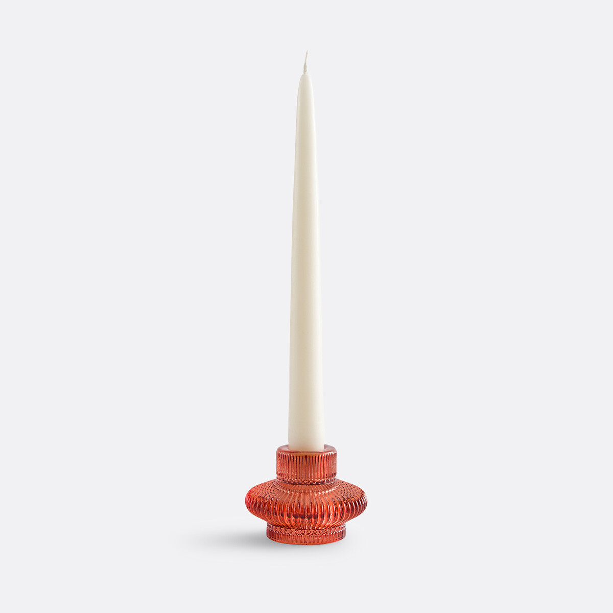 LA REDOUTE INTERIEURS Kandelaar in gekleurd geribbeld glas H5,7 cm, Sabri