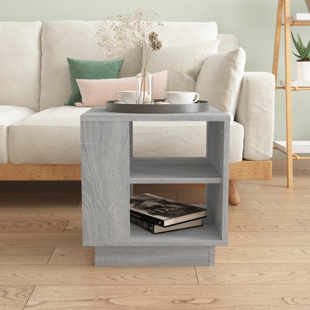 vidaXL Salontafel 40x40x43 cm bewerkt hout grijs sonoma eikenkleurig