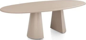 Lund eetkamertafel ovaal 240 x 120 cm. - stone-skin - cone poot - desert