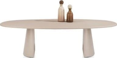 Lund eetkamertafel ovaal 270 x 120 cm. - stone-skin - cone poot - desert