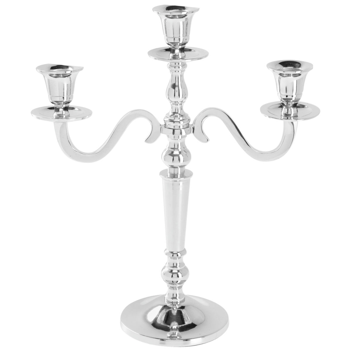 Kandelaar Abeer 3 armen; 26.5x10.5x29.5 cm (LxBxH); zilver