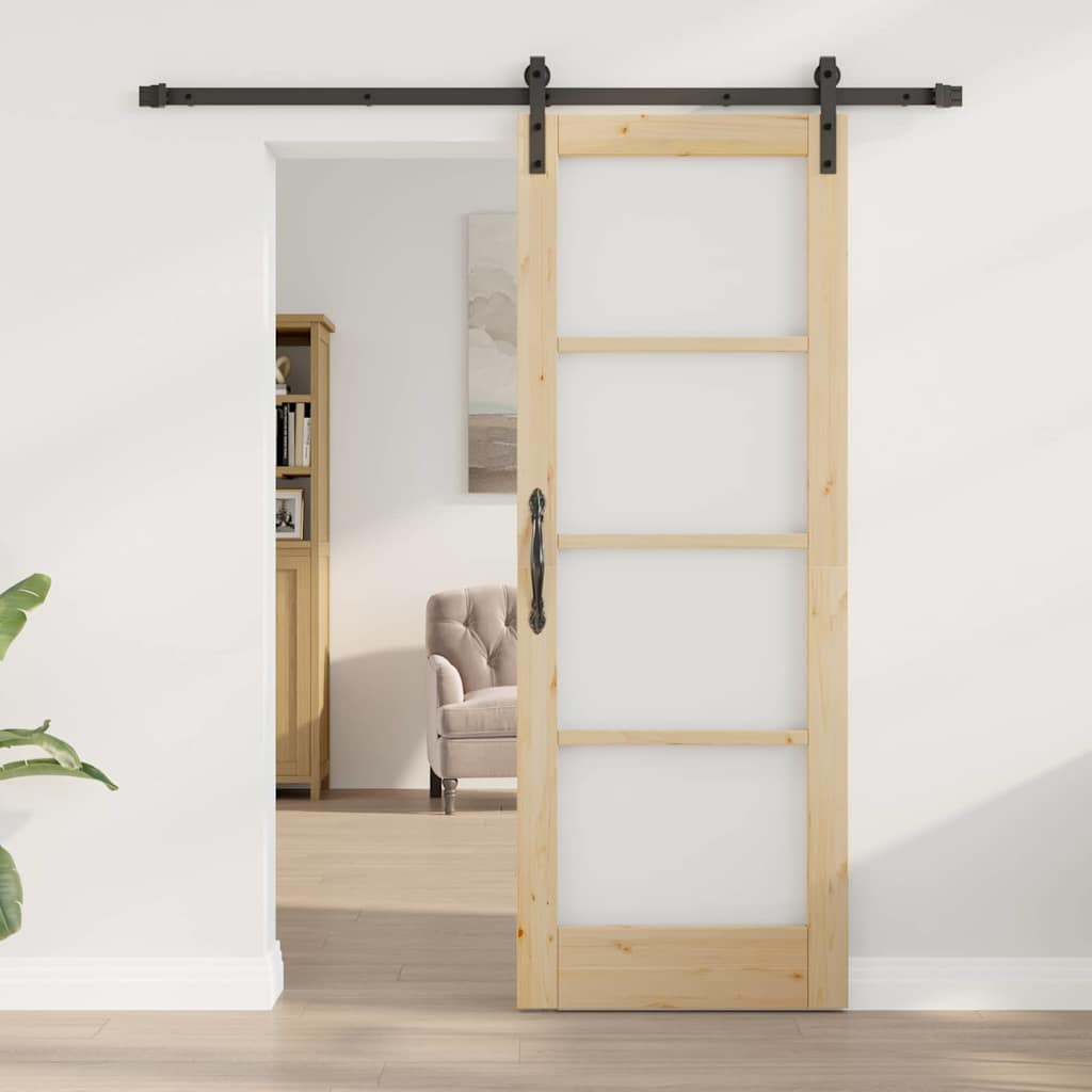 vidaXL Schuifdeur ORKDAL Bruin 73.5 x 198.5 cm Massief grenenhout