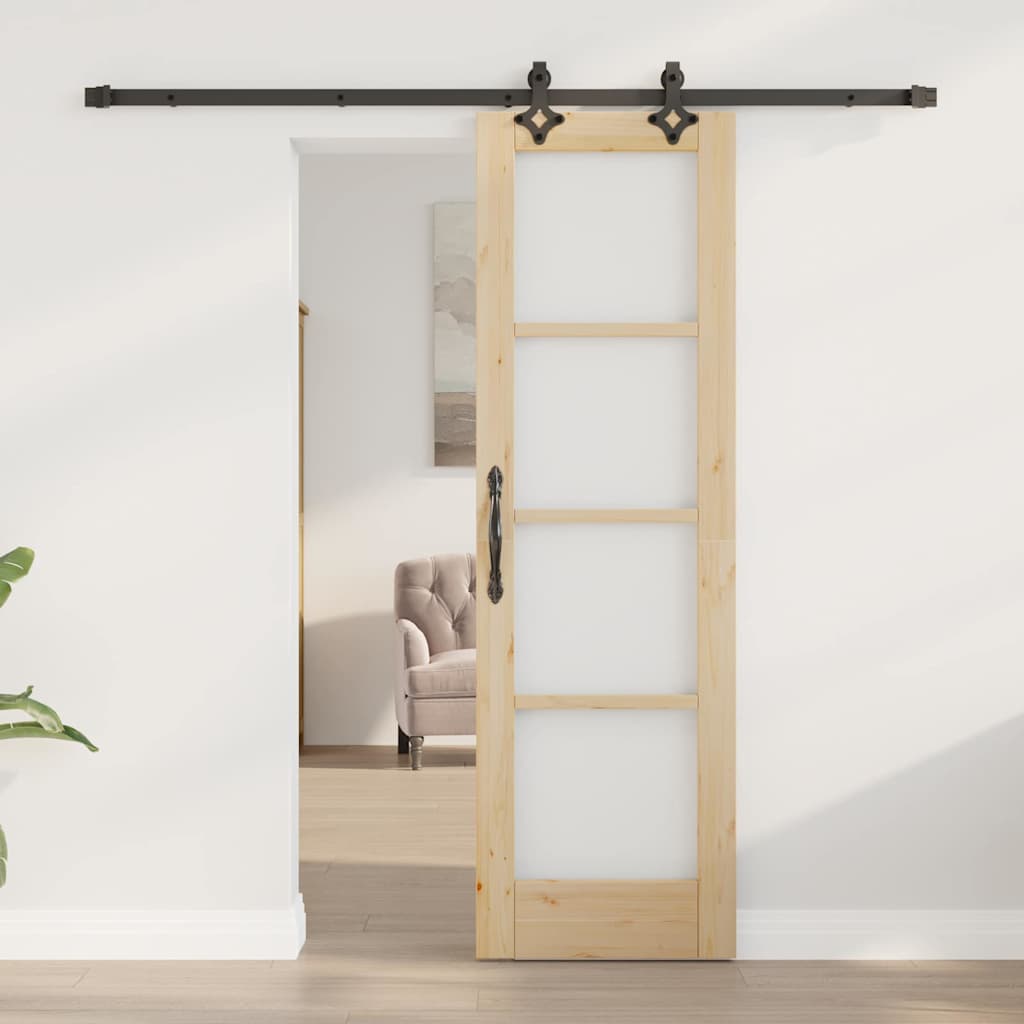 vidaXL Schuifdeur ORKDAL Bruin 61 x 198,5 cm Hout en metaal