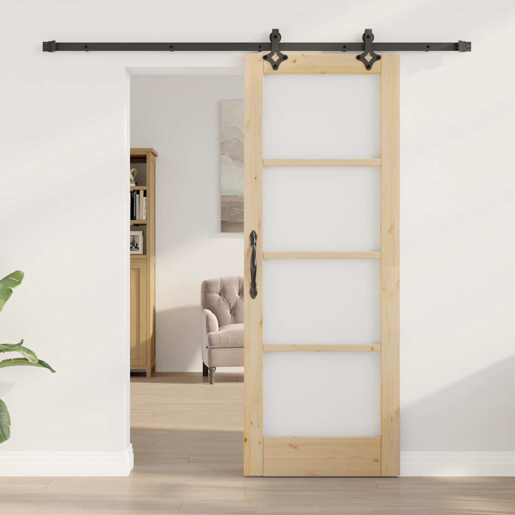 vidaXL Schuifdeur ORKDAL Bruin 73.5 x 198.5 cm Hout en metaal