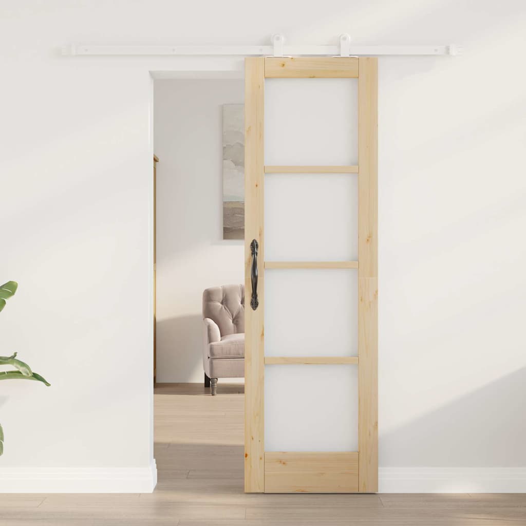 vidaXL Schuifdeur ORKDAL Bruin 61 x 198,5 cm Hout en metaal