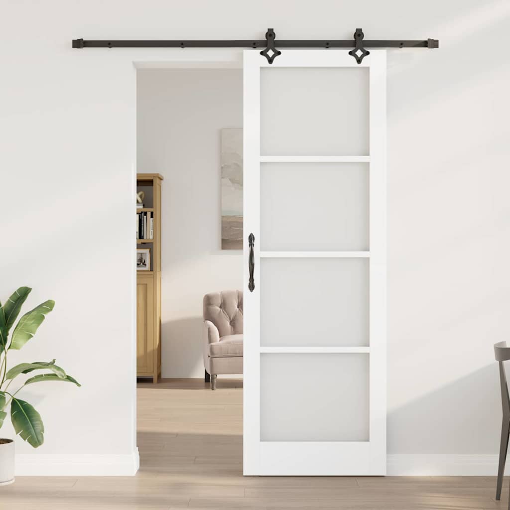 vidaXL Schuifdeur ORKDAL Wit 78 x 232 cm Hout en metaal