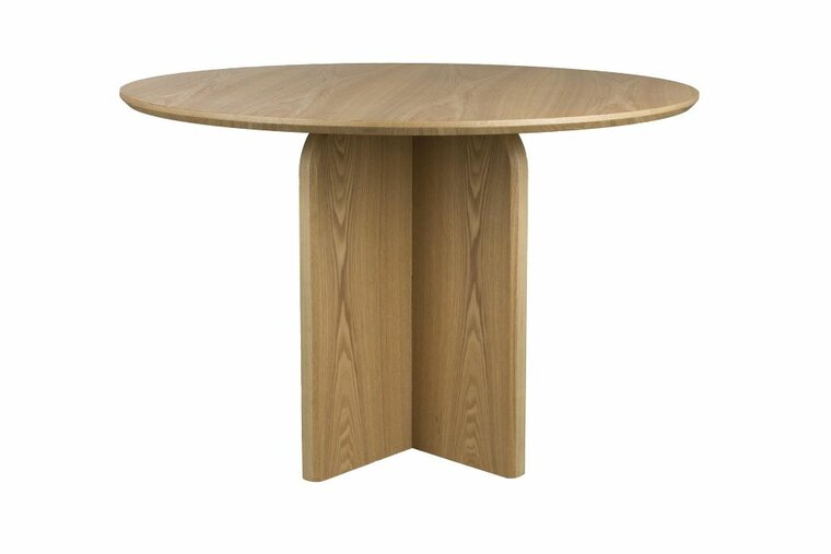 White Label Living Eettafel Laurent naturel - rond 120x120 cm - licht bruin eiken hout
