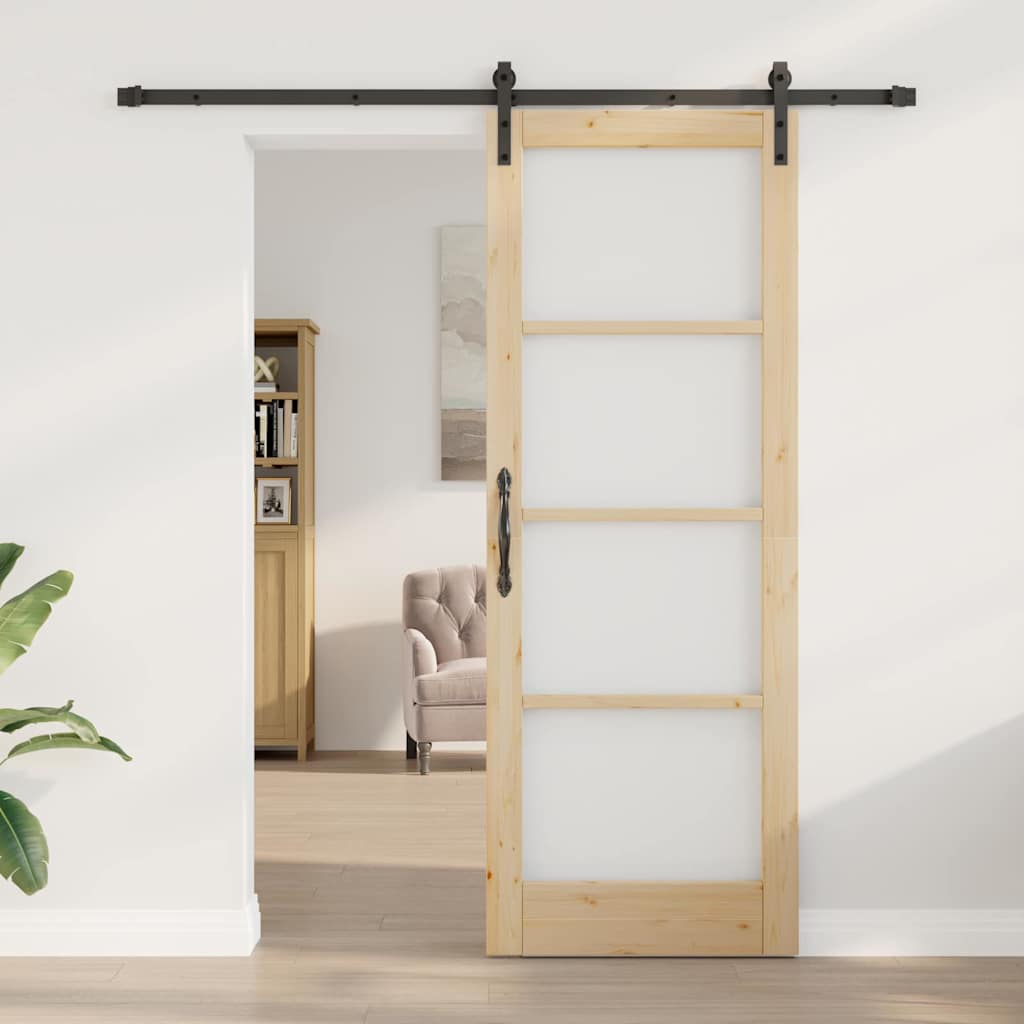 vidaXL Schuifdeur ORKDAL Bruin 78 x 211 cm Massief grenenhout