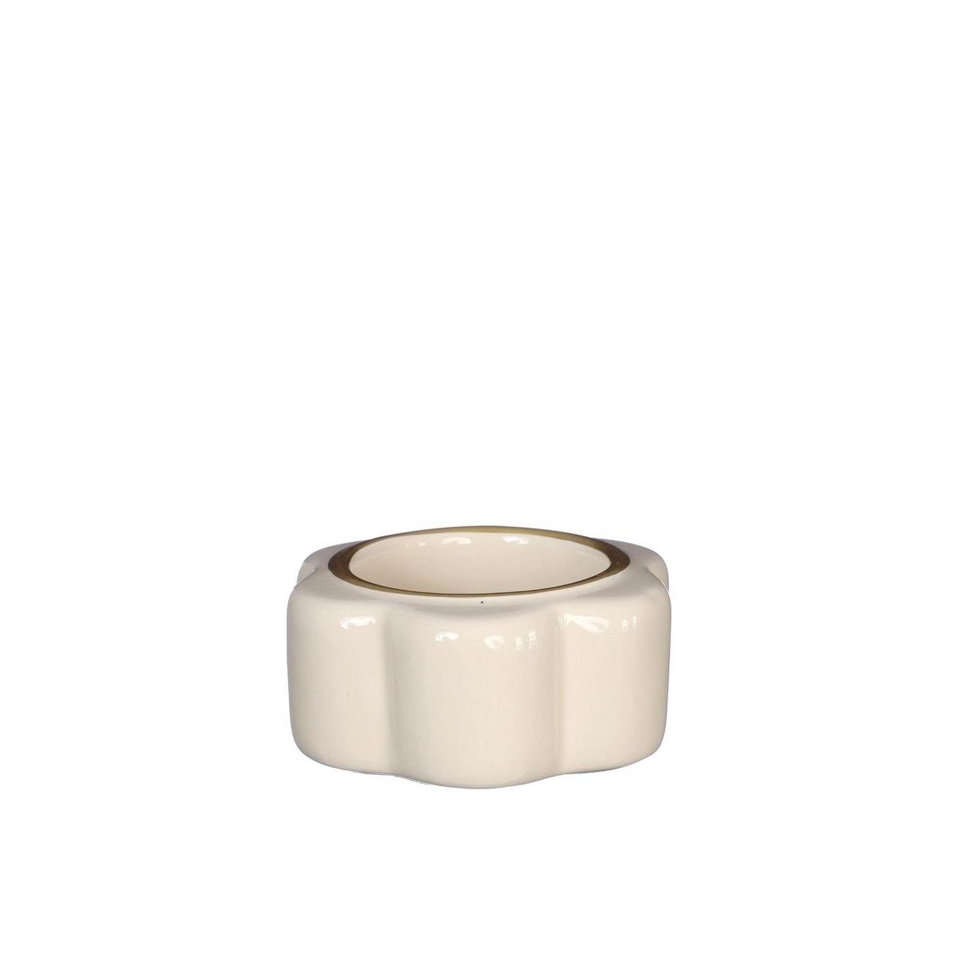 Ideas 4 seasons Theelichthouder Pouff crème Ø7xH3,4cm