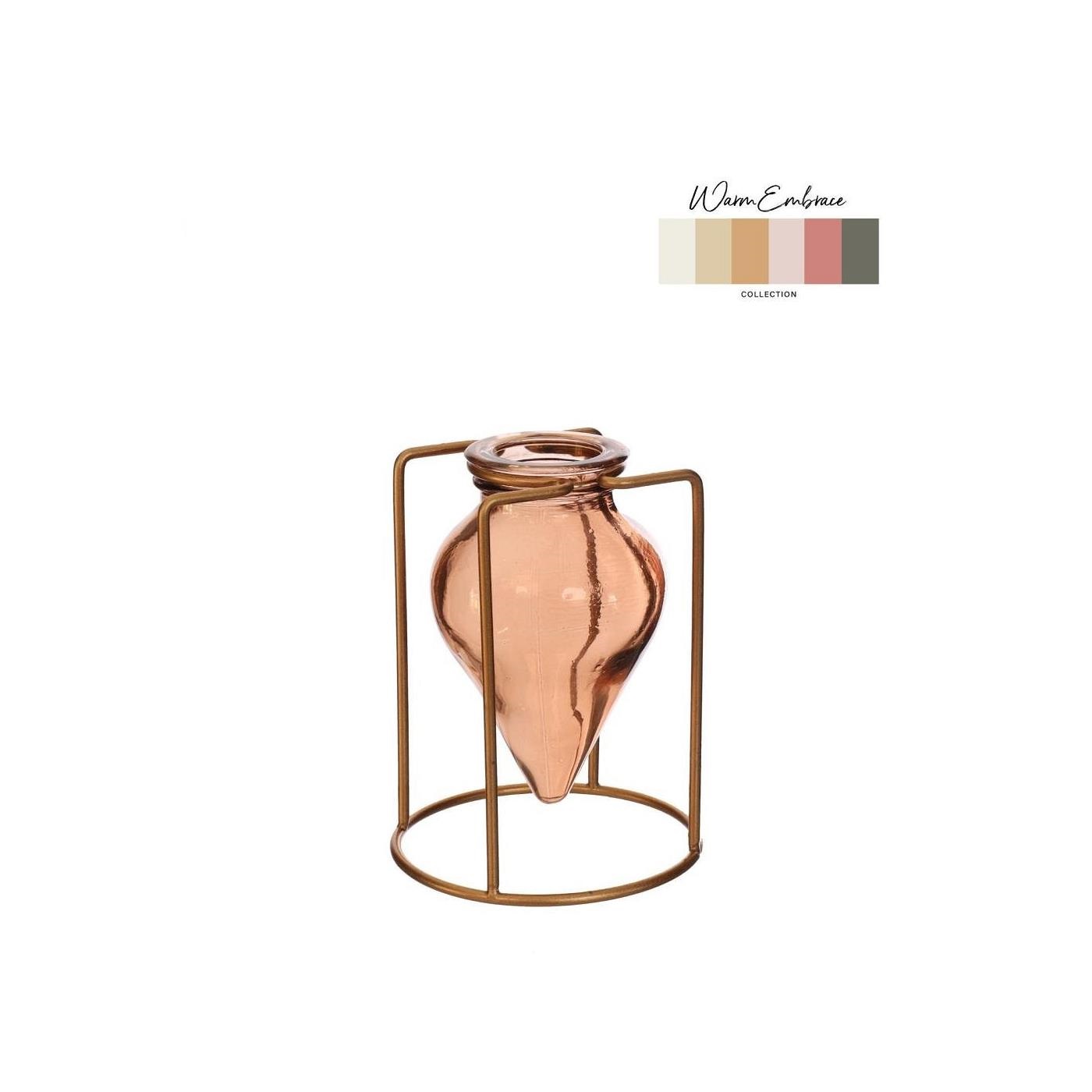 Ideas 4 seasons Bloemenvaas Breeze amber Ø8,5xH11cm